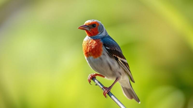 Diamant Mandarin mâle avec ses joues oranges.