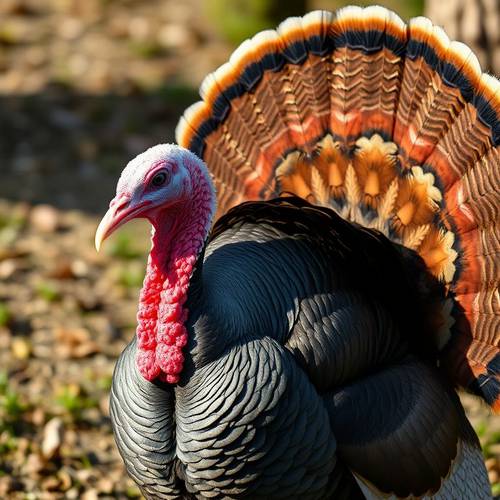 Une dinde domestique mâle avec sa caroncule.