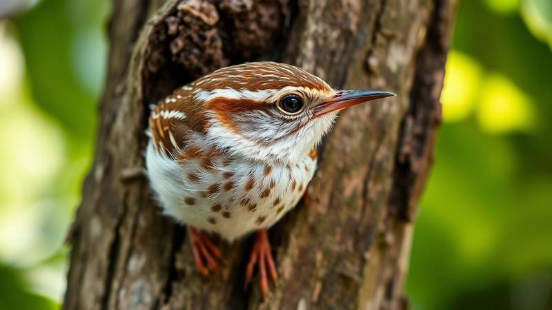 Gros plan sur la tête d'un grimpereau de jardin