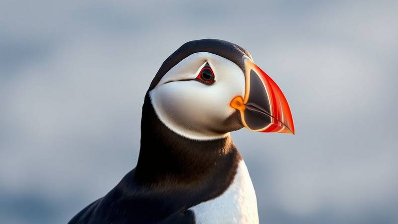 Un Macareux moine avec son bec coloré caractéristique.