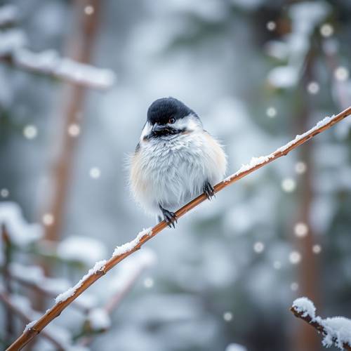 Mésange Boréal sur une branche.