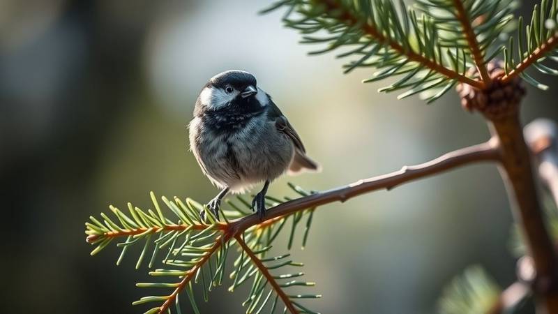 Mésange Noire, plus petite, avec une tache blanche sur la nuque.