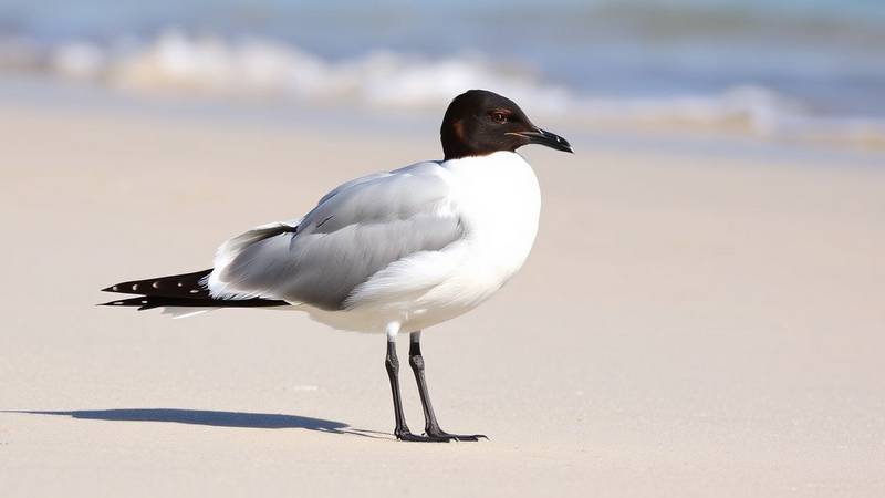 Une mouette en vol plané au-dessus de la mer