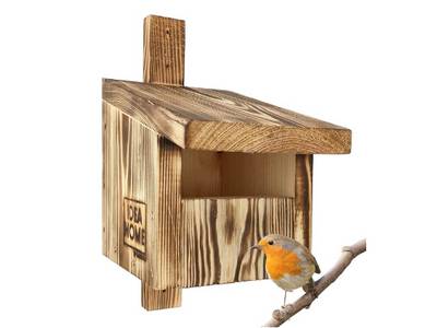 Nichoir semi-ouvert pour rouge-gorge