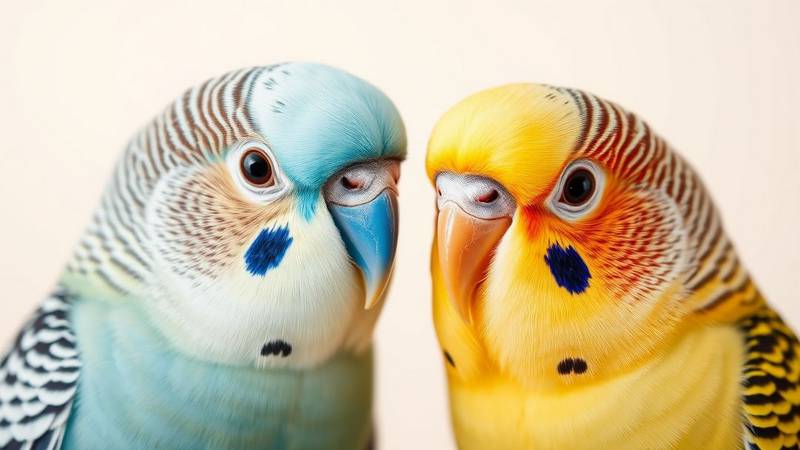 Comparaison de la cire bleue d'une perruche mâle et de la cire marron d'une femelle.