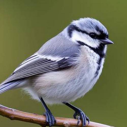 Portrait d'une Mésange boréale avec sa calotte noire mate.