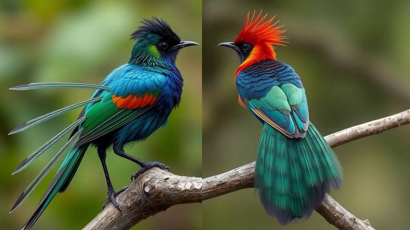 Diversity of plumages in Birds-of-Paradise.