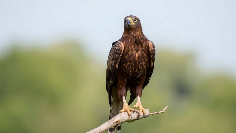Black Kite perched.
