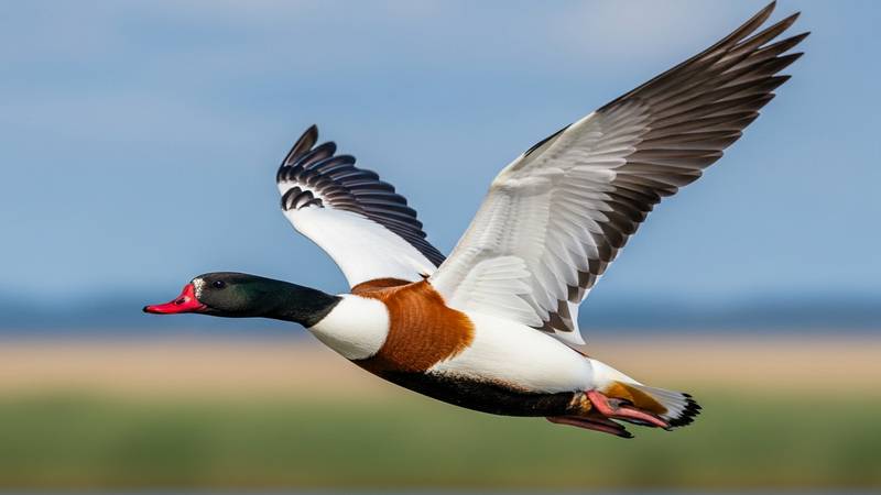 Common Shelduck in flight