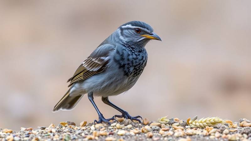 A female European Greenfinch with duller, greyish plumage.