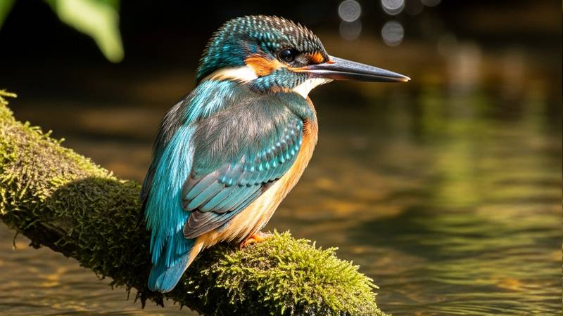 A juvenile Common Kingfisher, with slightly duller plumage.