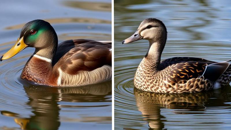 Mallard male and female