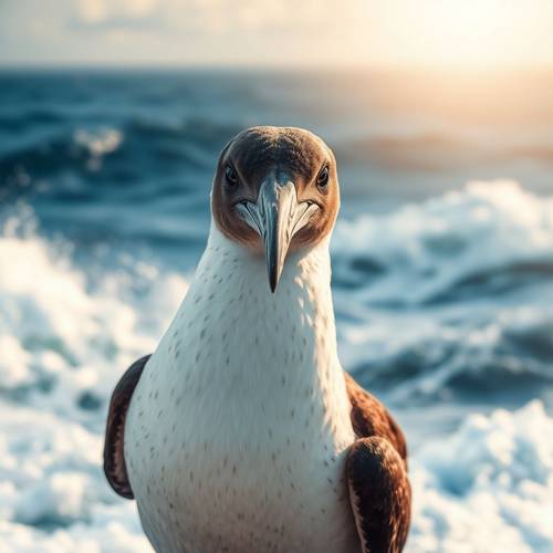 Portrait of a Petrel showing its slender bill and tube nose.