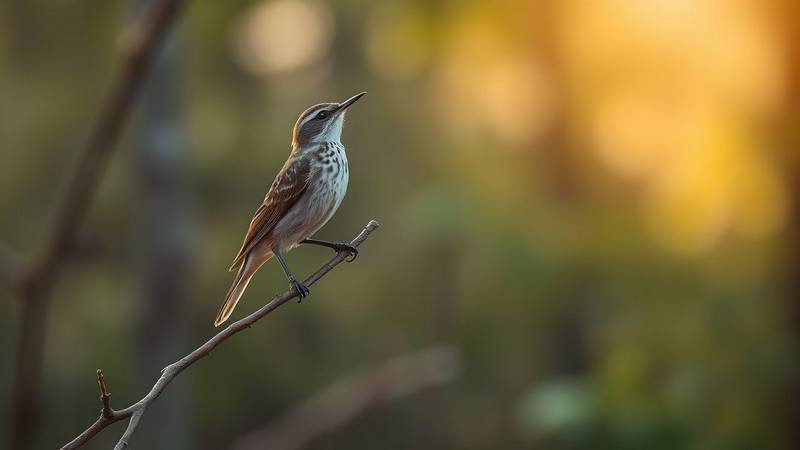 A Spotted Flycatcher in its classic upright pose on an exposed branch, watching for insects.