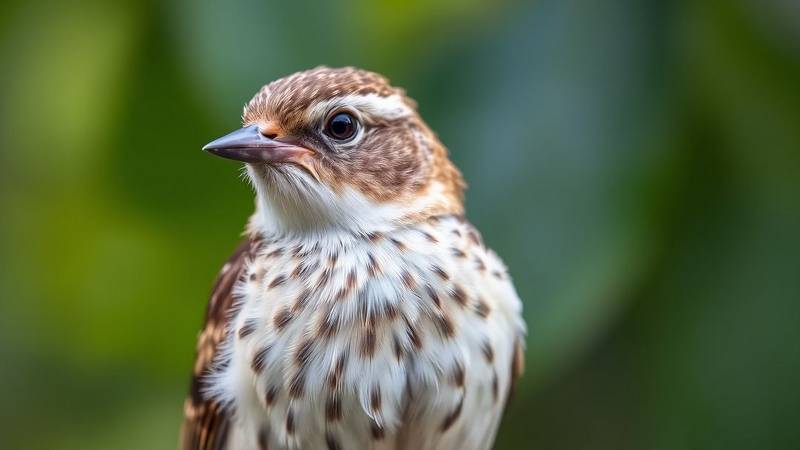 A close-up of a Spotted Flycatcher showing the faint streaks on its head and chest.