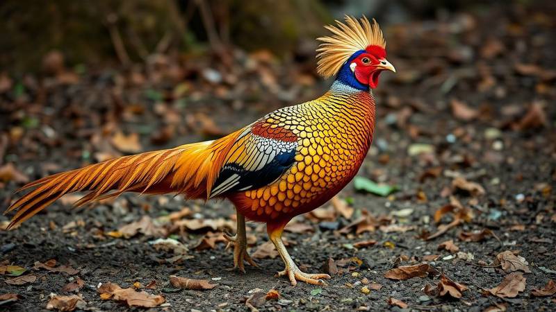 A magnificent Golden Pheasant.