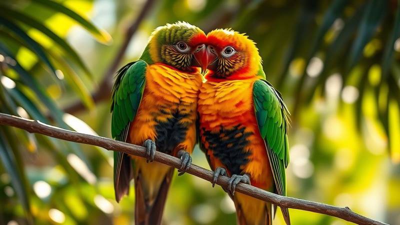 A pair of Lovebirds.